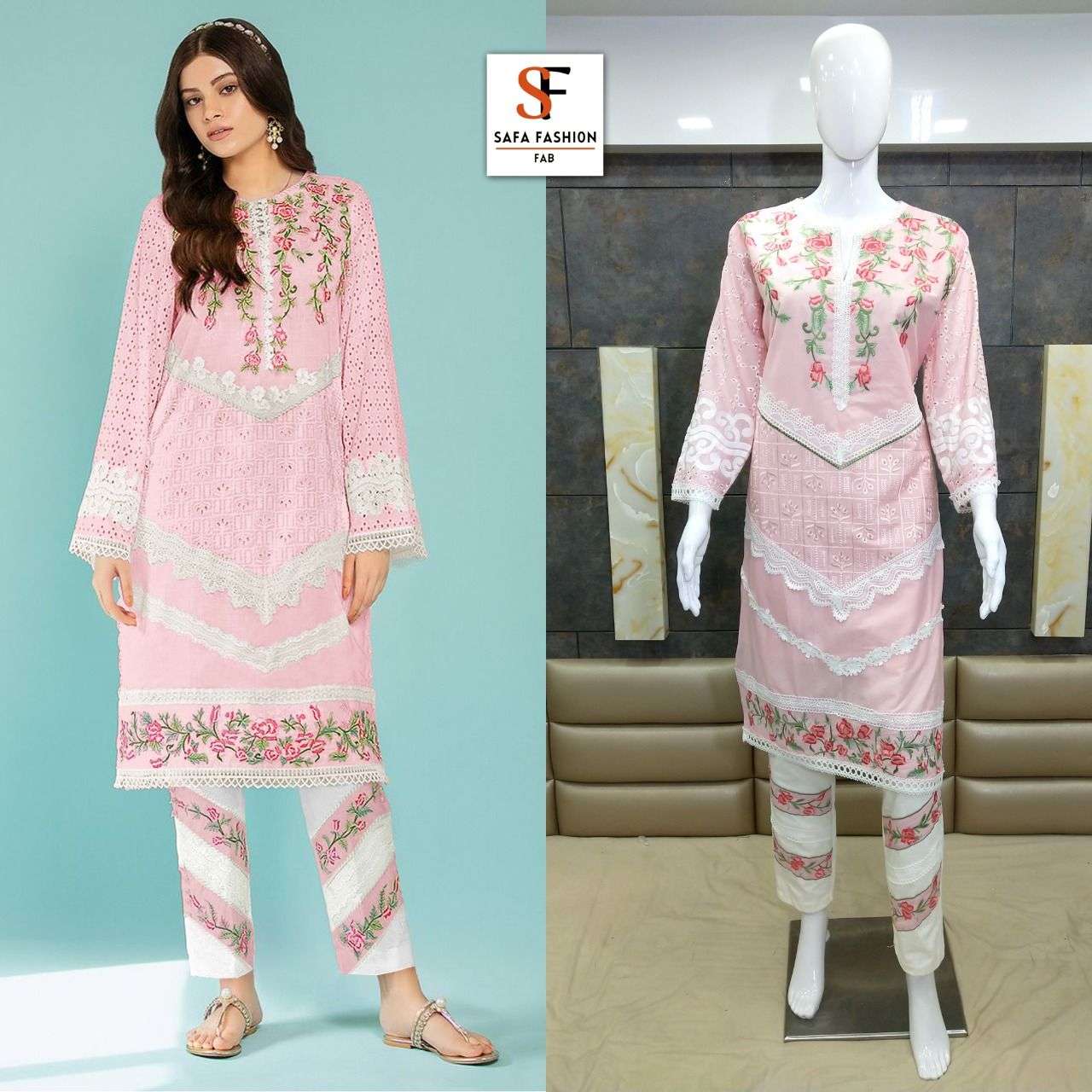 LUXURY FORMALS BY SANA FASHION 01 TO 04 SERIES STYLISH FANCY BEAUTIFUL COLORFUL CASUAL WEAR & ETHNIC WEAR PURE COTTON KURTIS WITH BOTTOM AT WHOLESALE PRICE